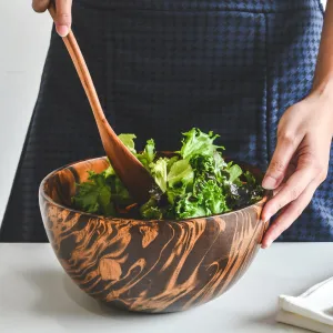 10 Inches Mango Tree Wood with Dark Stain Kitchen Serving Bowl