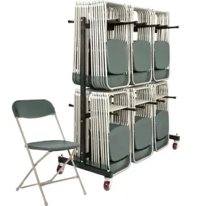 144 x Classic Straight Back Folding Chair   Trolley Bundle