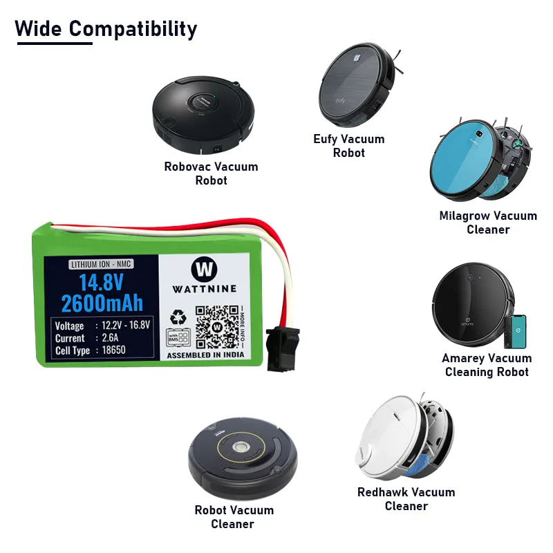 14.8V 2600mAh Lithium Ion Battery Pack for Industrial Robots and Vacuum Cleaning Robots