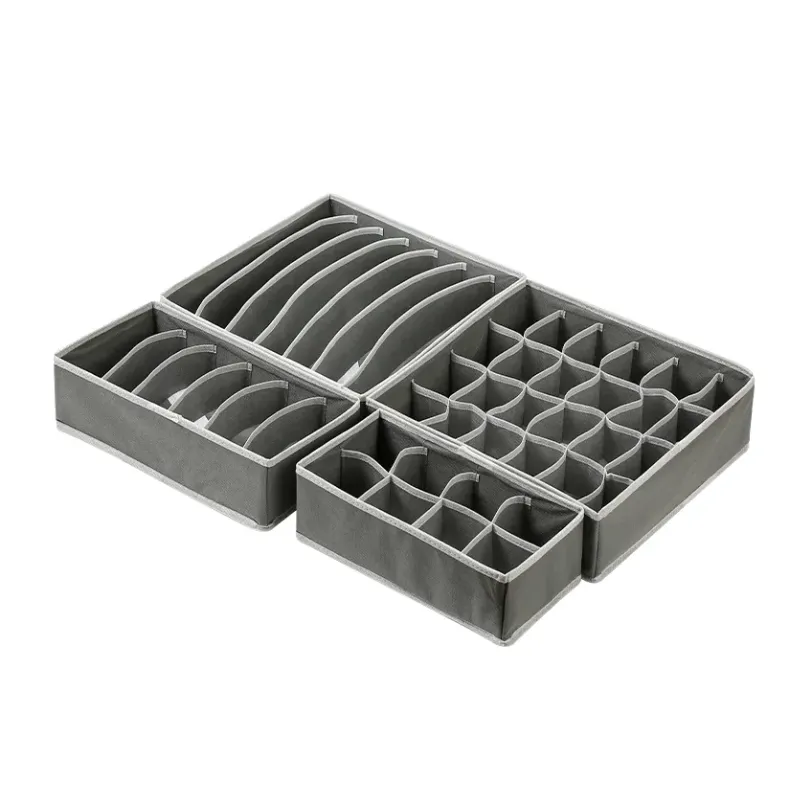 4 PCS Foldable Non-woven Drawer Organizer- W28-STB04