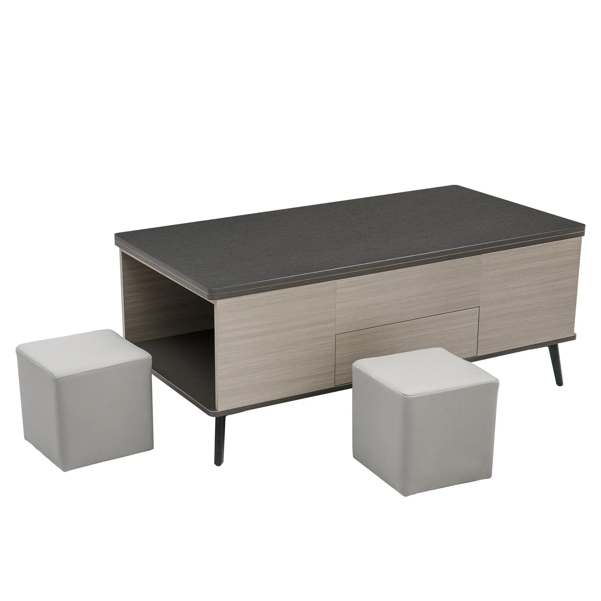 5 Pieces Lift Top Coffee Table Set with Convertible Storage