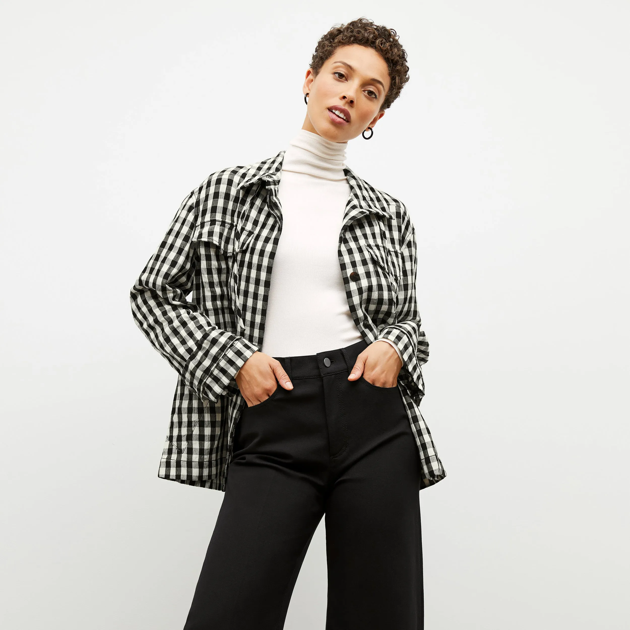 Allison Anorak - Luxe Gingham :: Black / White