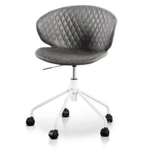 Amos Office Chair - Charcoal with White Base