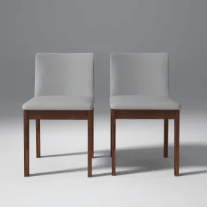 Amro Mango Wood Chair Set of Two In Reddish Walnut