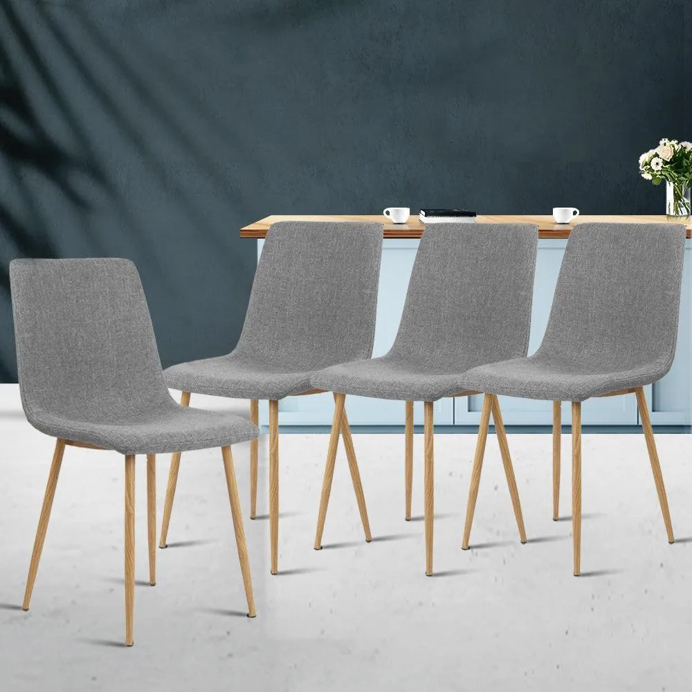 Artiss 4X Collins Dining Chairs - Light Grey