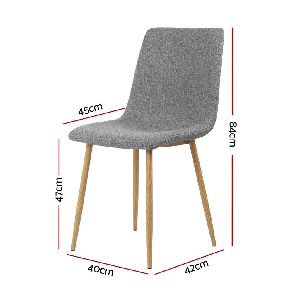 Artiss 4X Collins Dining Chairs - Light Grey