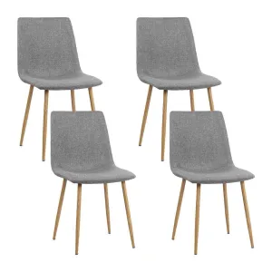 Artiss 4X Collins Dining Chairs - Light Grey