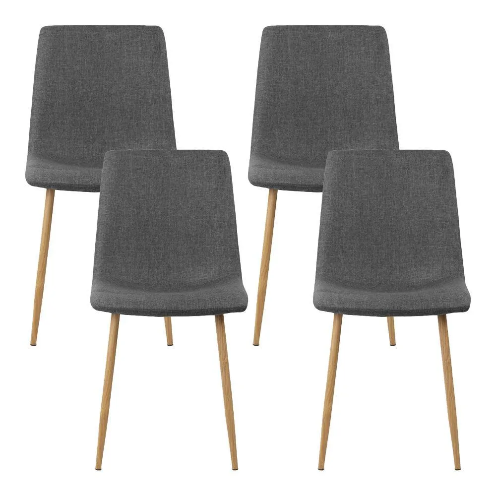 Artiss Set of 4 Collins Dining Chairs - Dark Grey