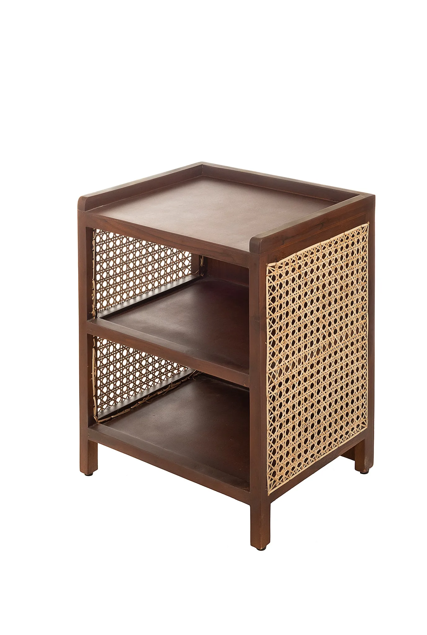 ASBURY BROWN CANE SIDE TABLE