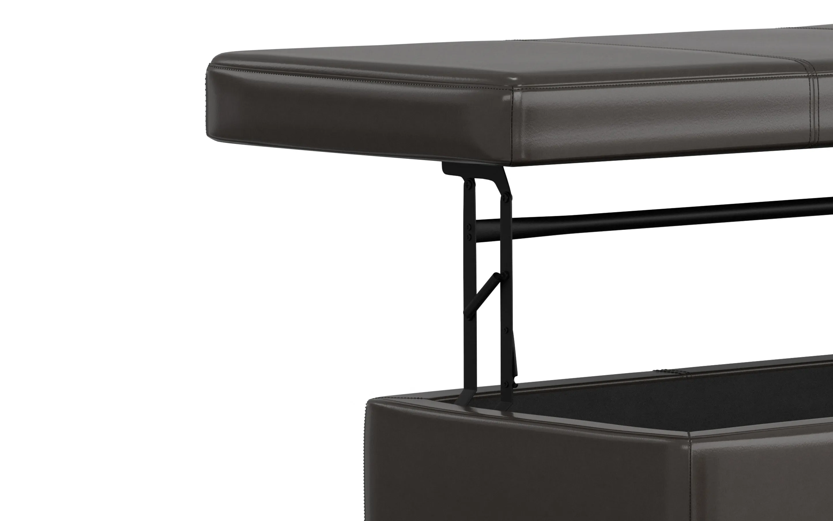 Avalon Lift Top Storage Ottoman in Vegan Leather