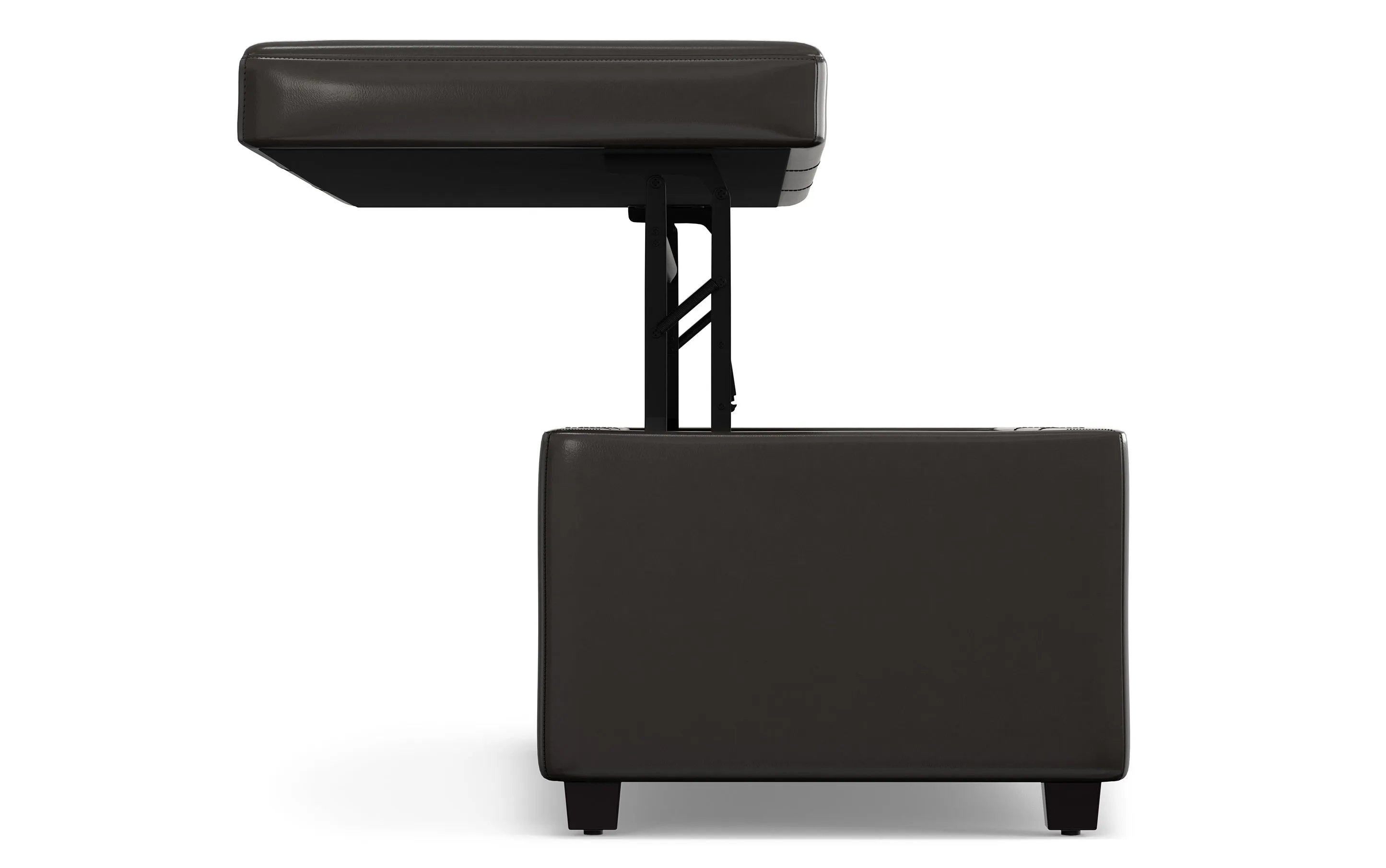 Avalon Lift Top Storage Ottoman in Vegan Leather