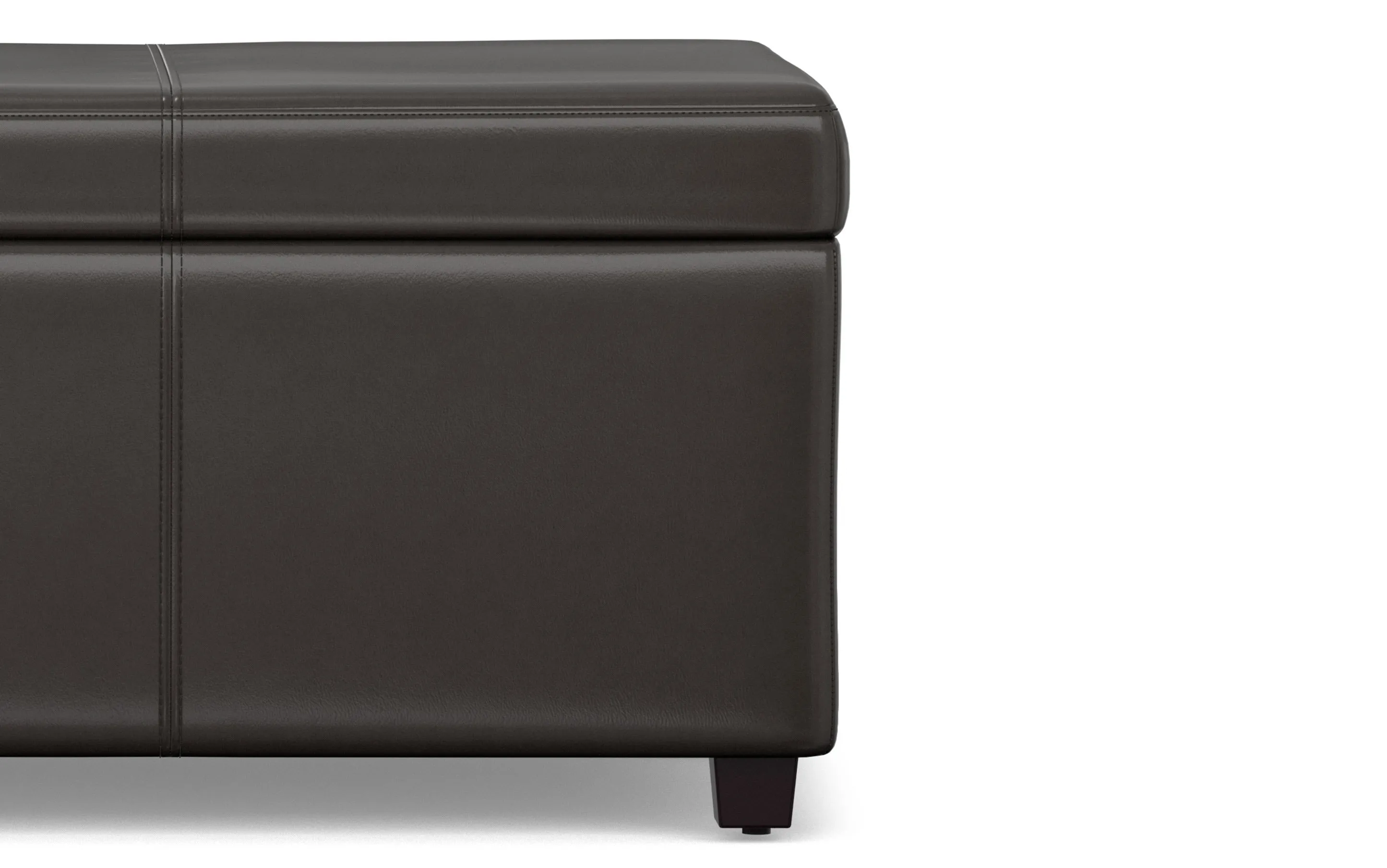 Avalon Lift Top Storage Ottoman in Vegan Leather