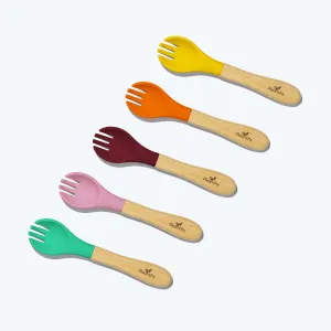 Avanchy Bamboo Baby Forks - Pack of 5 - Pink (6m )