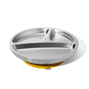 Avanchy Stainless Steel Suction Toddler Plate Yellow