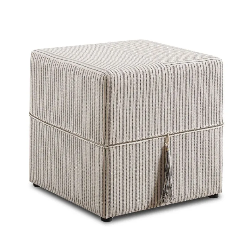 Beatrice Ottoman - Multi Stripe