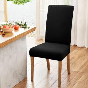 Black Stretch Dining Chair Covers Set of 4, Spandex, Removable - Artiss