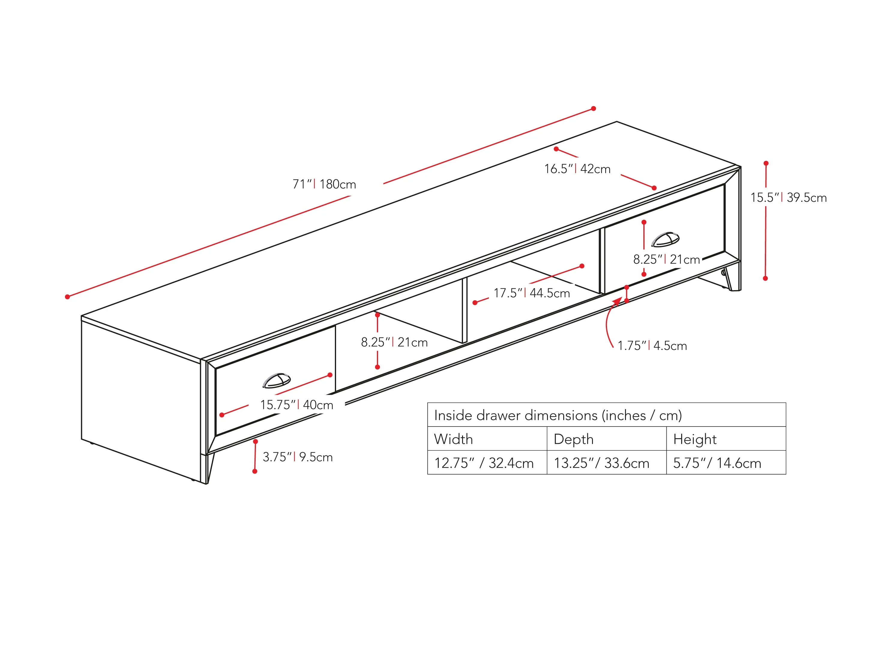 Black TV Stand, TVs up to 85"