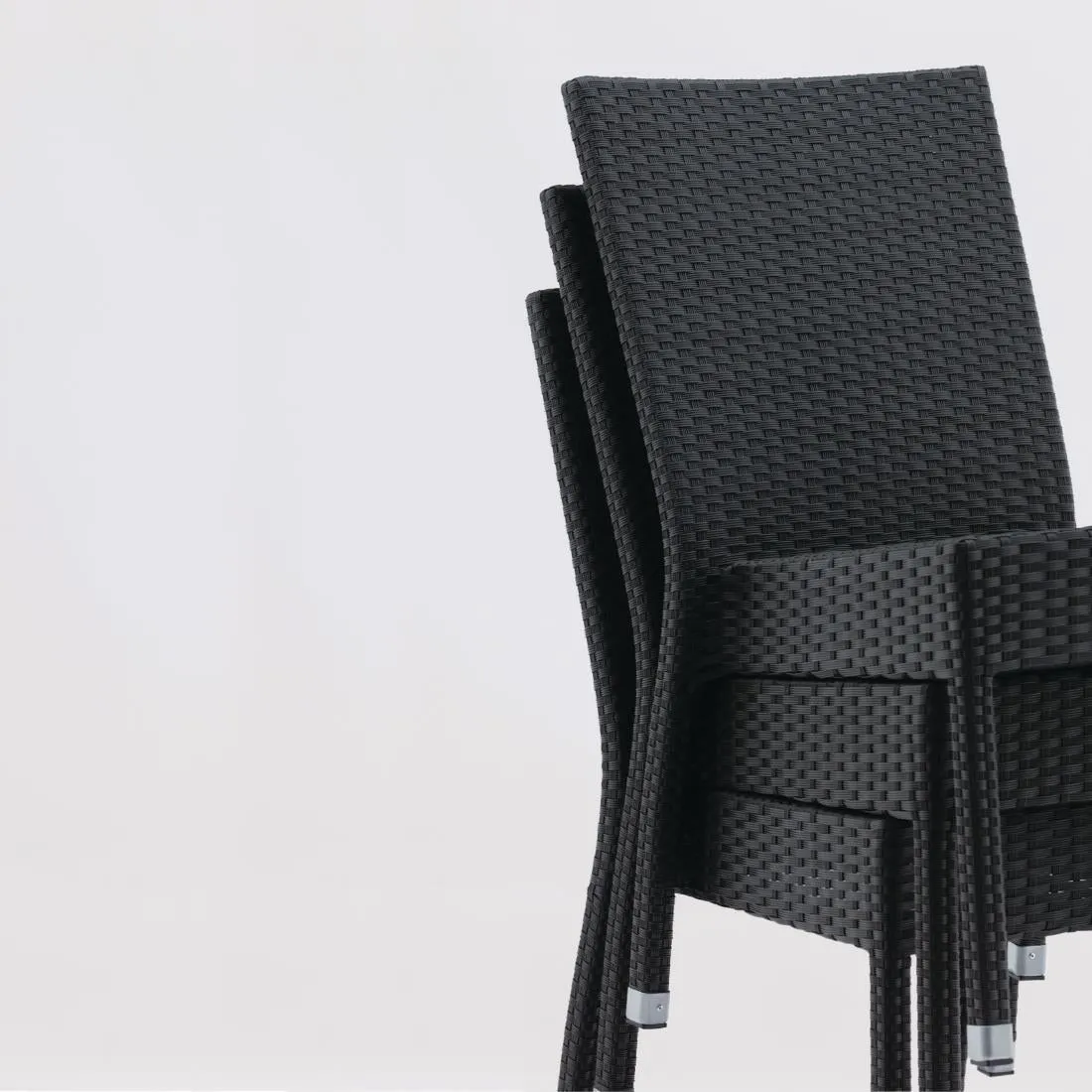 CF159 Bolero PE Wicker Side Chairs Charcoal (Pack of 4)