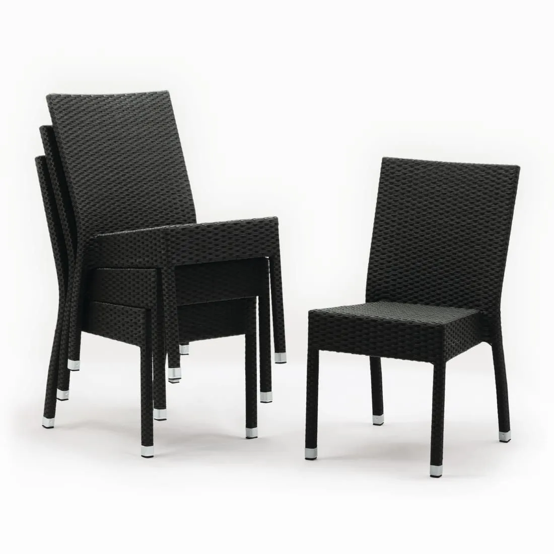 CF159 Bolero PE Wicker Side Chairs Charcoal (Pack of 4)