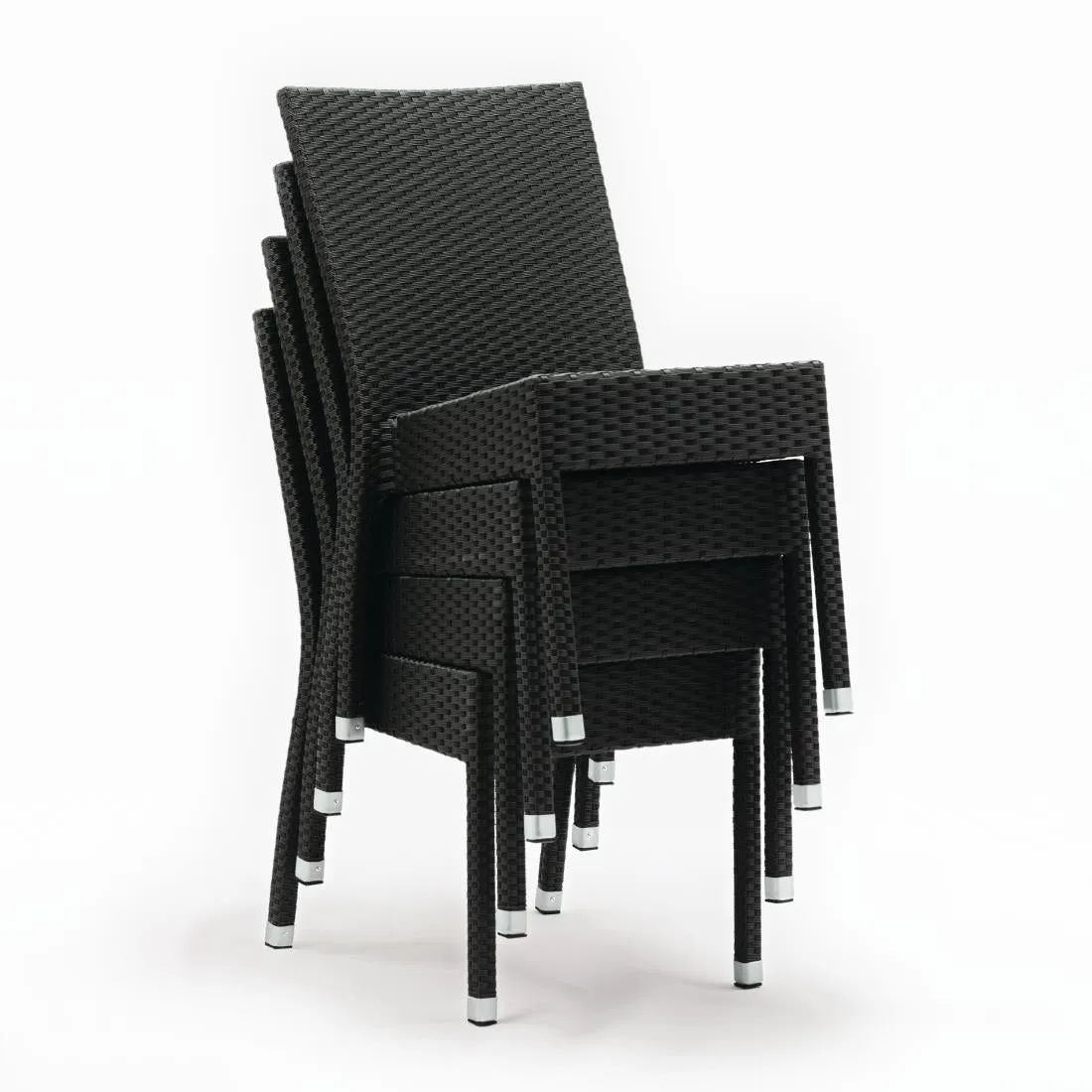 CF159 Bolero PE Wicker Side Chairs Charcoal (Pack of 4)