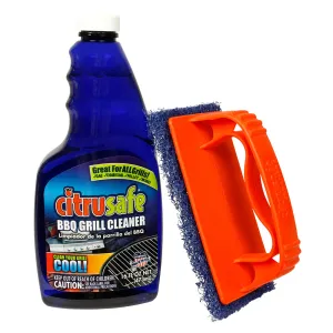 Citrusafe Basic Grill Care Kit Scrubber & Non-Toxic Cleaning Spray 16 Fl Oz