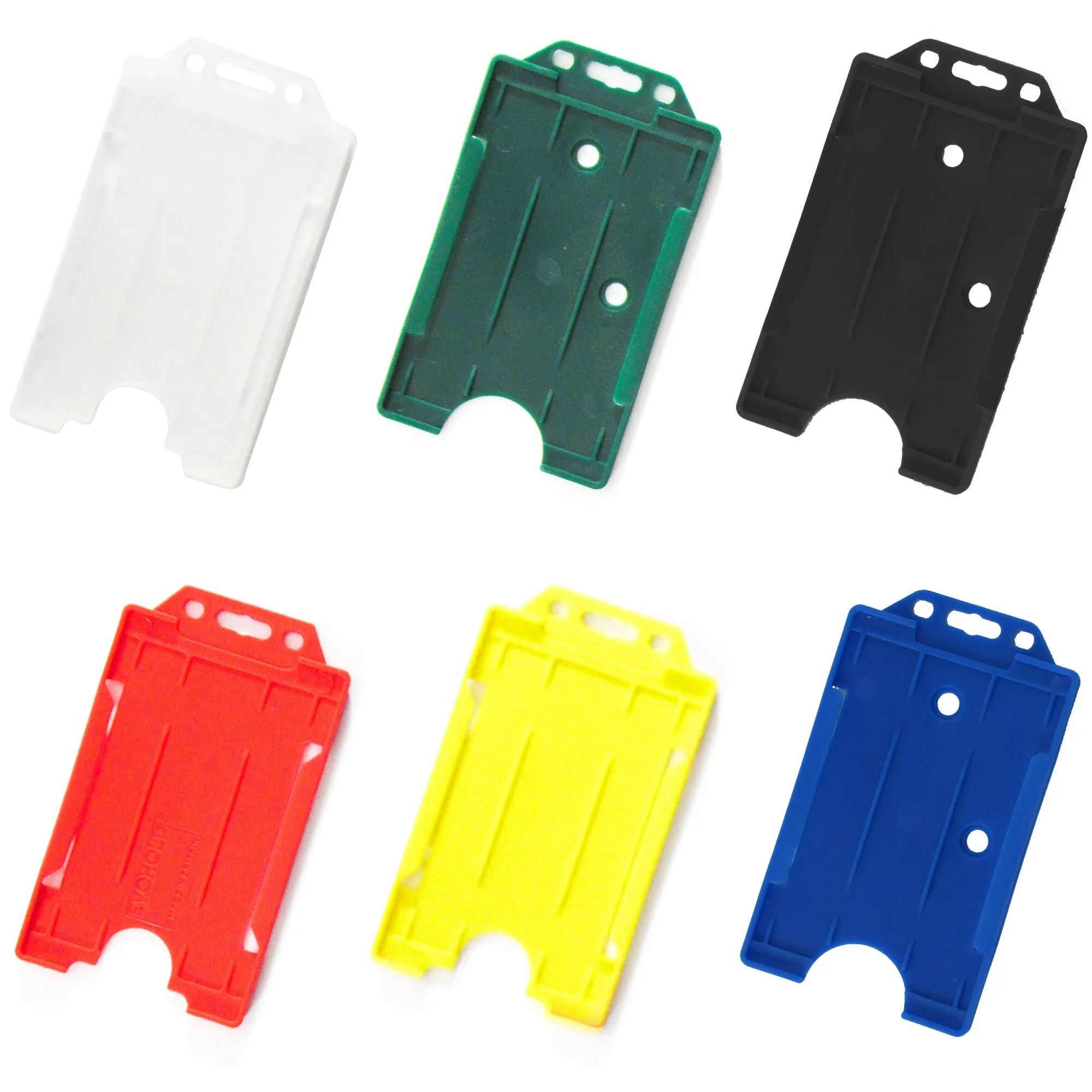 Coloured Plastic Portrait ID Card Holder (Packs of 10)