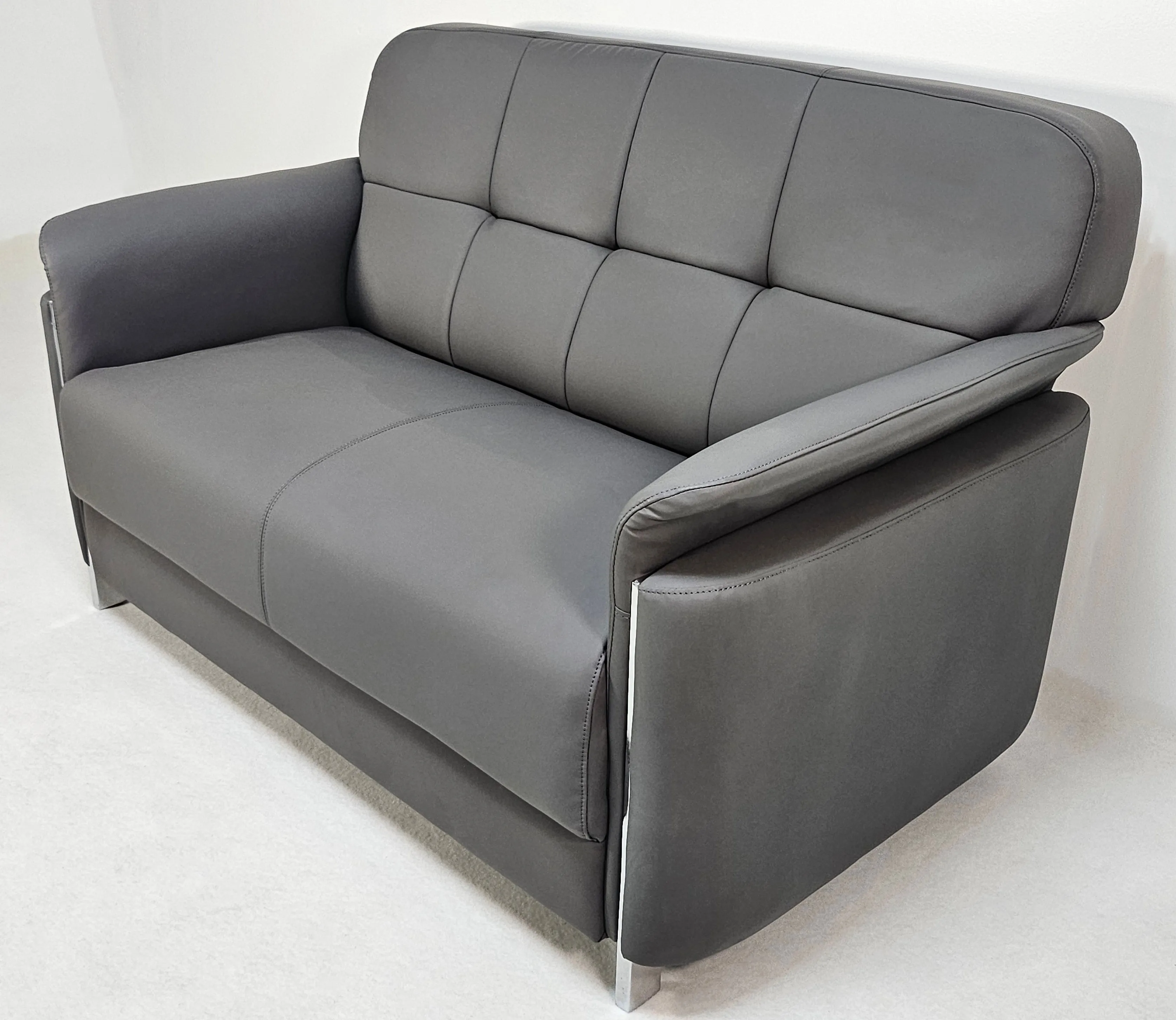 Contemporary Chesterfield Design Grey Leather Sofa Set - Single, Twin and Triple Seat Available - HB-810