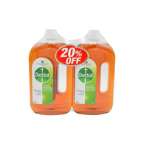 Dettol Antiseptic Antibacterial Disinfectant 1ltr Pack of 2