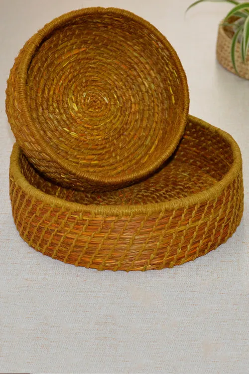 Dharini Sabai & Jute Baskets Mustard (Set Of 2)