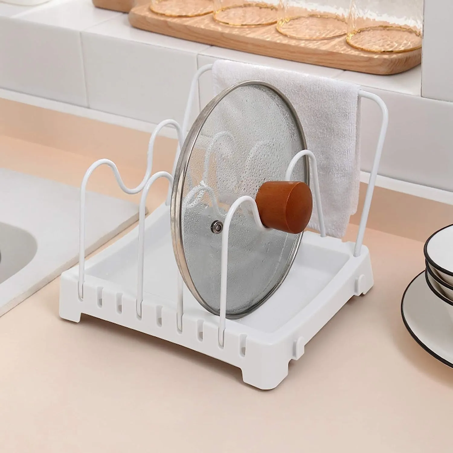 Dinnerware Storage Pot Lid Stand