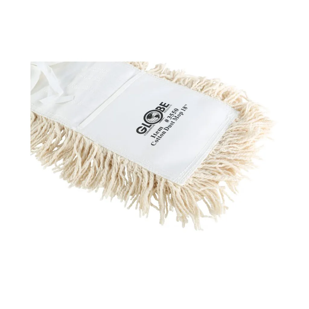 Dust Mop - Globe Cotton Tie-On Dust Mop Head, Various Sizes