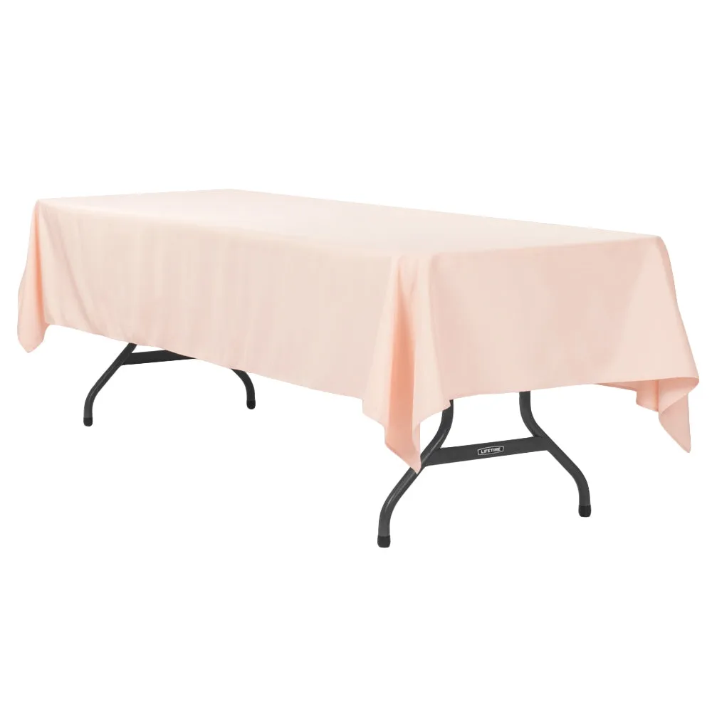 Economy Polyester Tablecloth 60"x120" Rectangular - Blush/Rose Gold