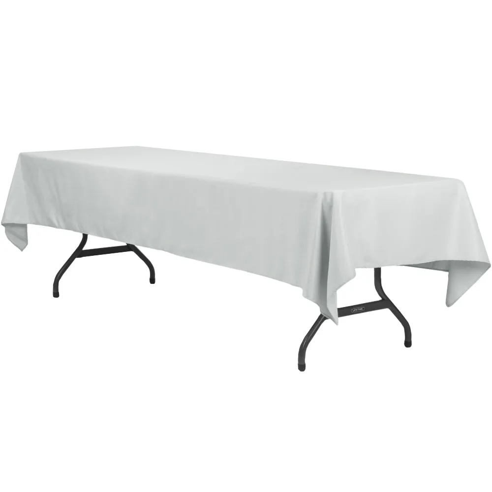 Economy Polyester Tablecloth 60"x120" Rectangular - Gray/Silver