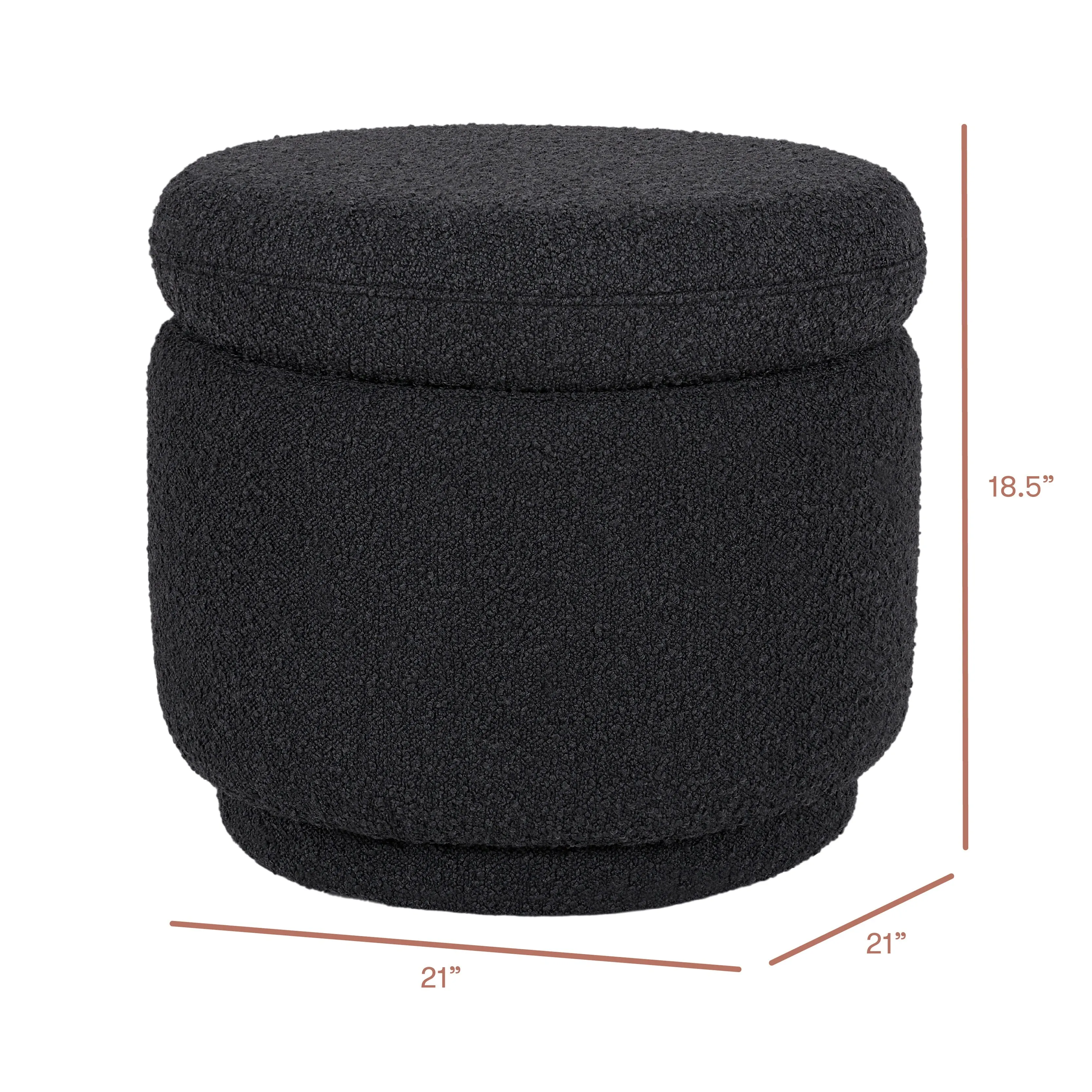 Enoki Storage Ottoman in Boucle