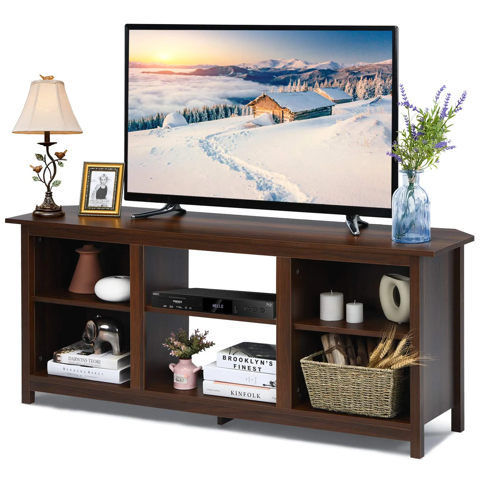 Farmhouse Universal TV Stand for TV's up to 65" Flat Screen, Home Living Room Entertainment Center