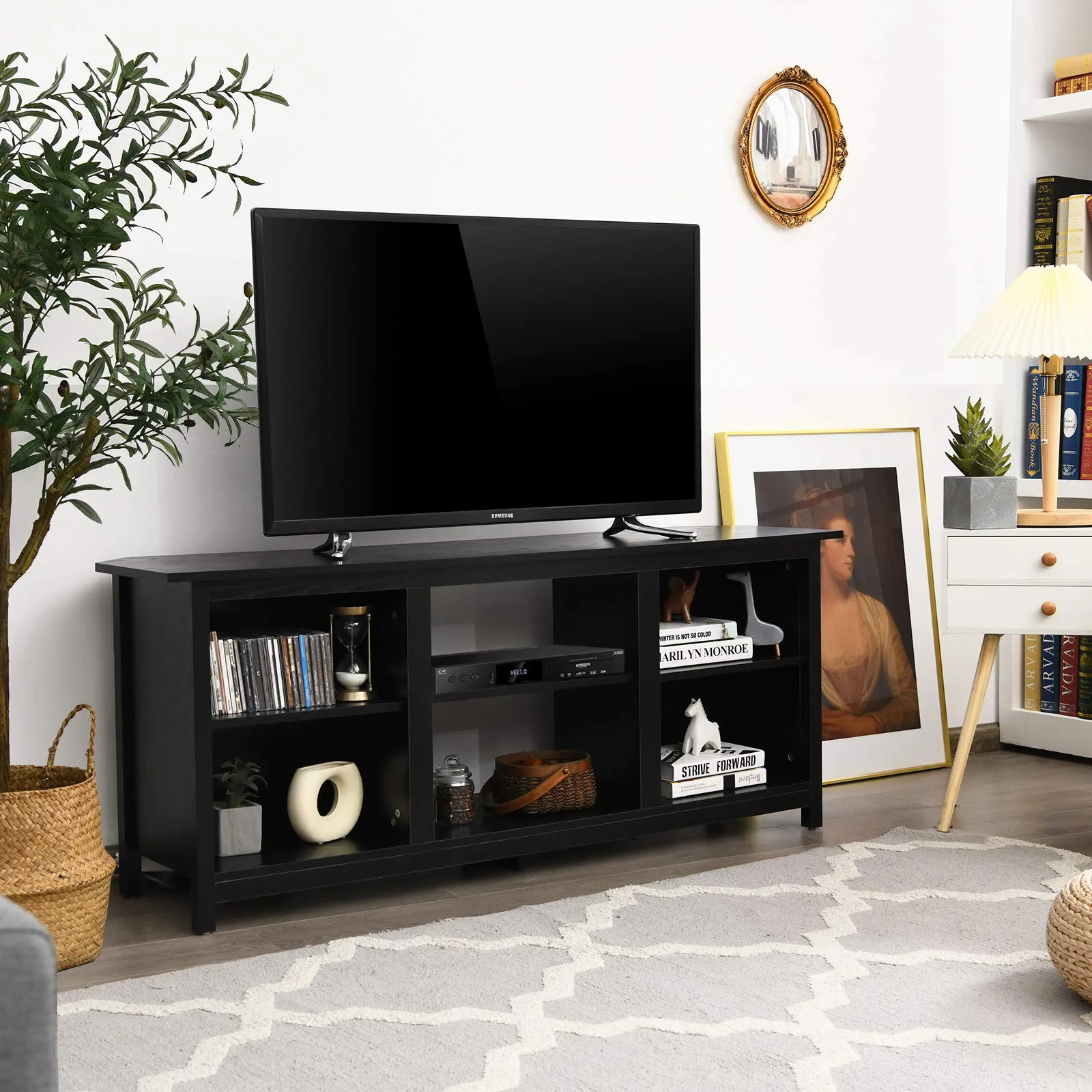 Farmhouse Universal TV Stand for TV's up to 65" Flat Screen, Home Living Room Entertainment Center