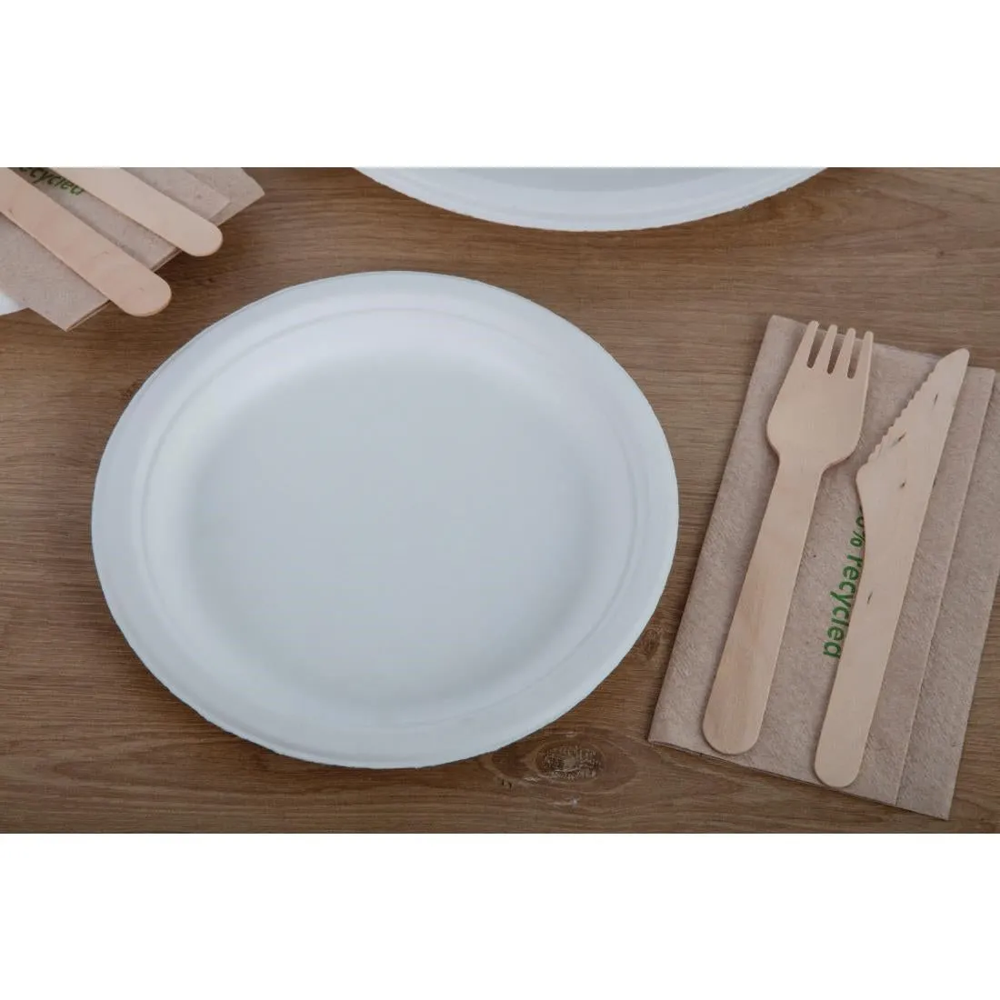 Fiesta Compostable Bagasse Plates Round 179mm (Pack of 50) - CW905