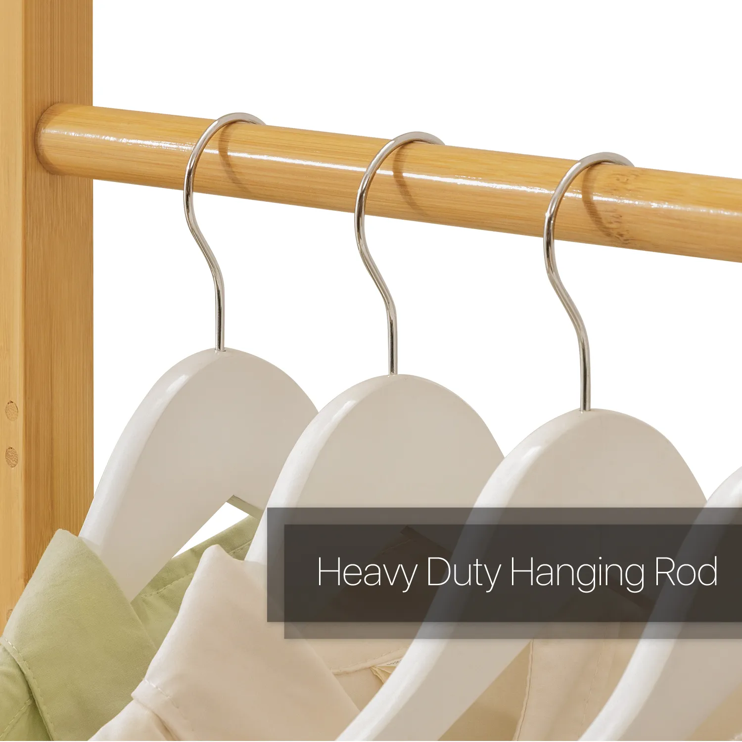 Garment Hanging Stand Rack - Single Shelf - Natural