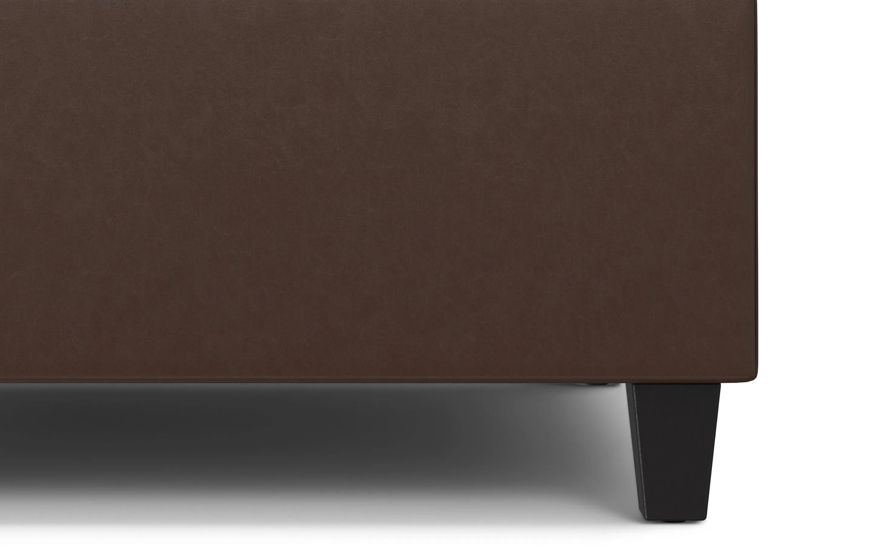 Harrison Small Square Coffee Table Storage Ottoman in Vegan Leather