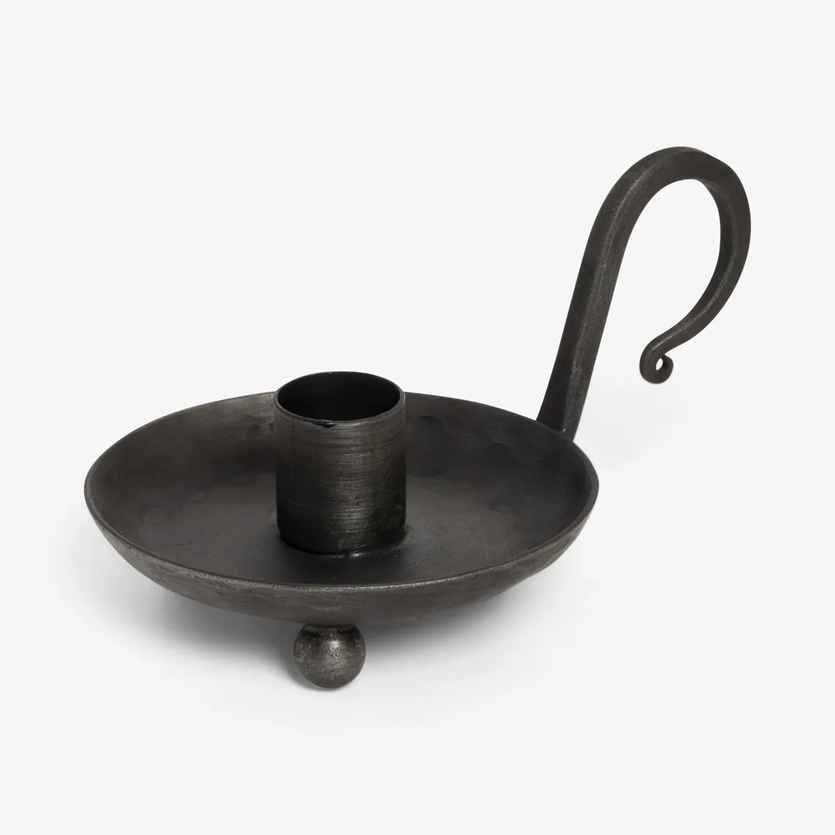 Iron Candlestick Holder With Handle (Black)