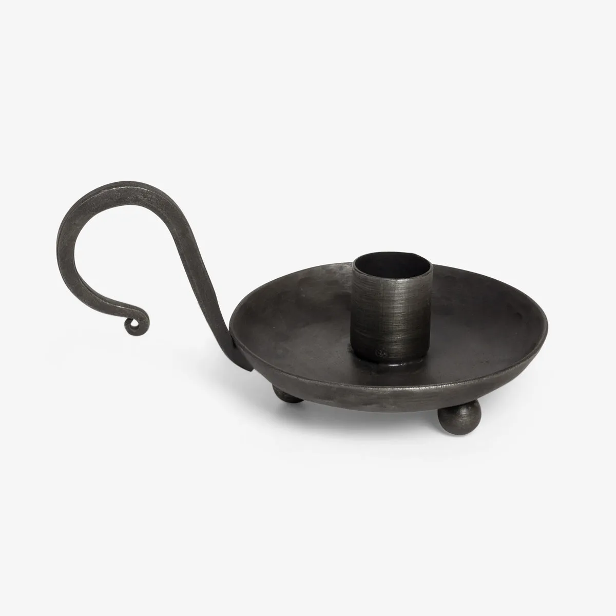 Iron Candlestick Holder With Handle (Black)