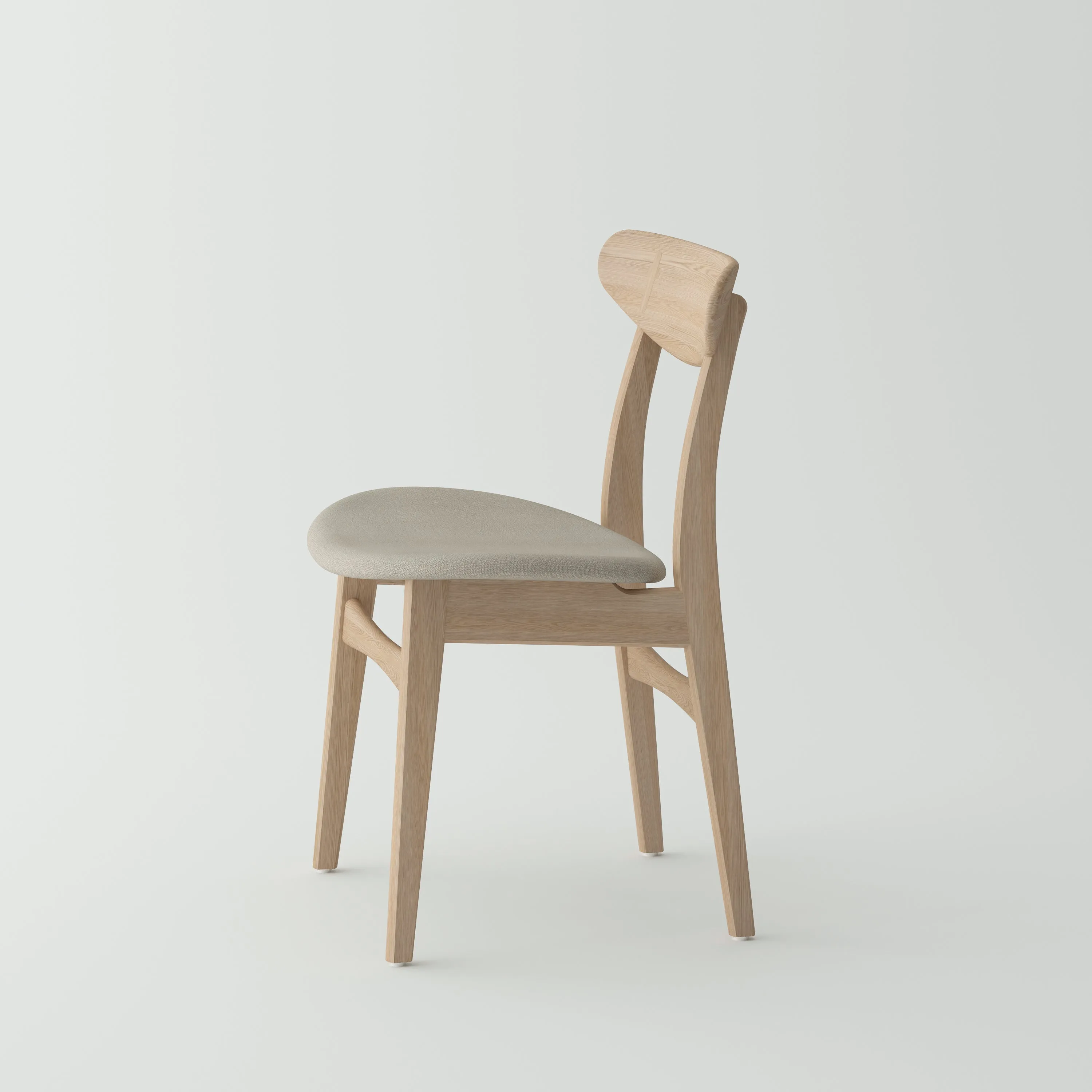 Isabella Mid-Century Dining chair - Solid Oak Wood and Fabric seat