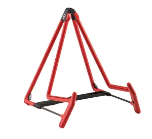 K&M 17580 Heli Acoustic Guitar Stand w/Adjustable Crossbar (Red)