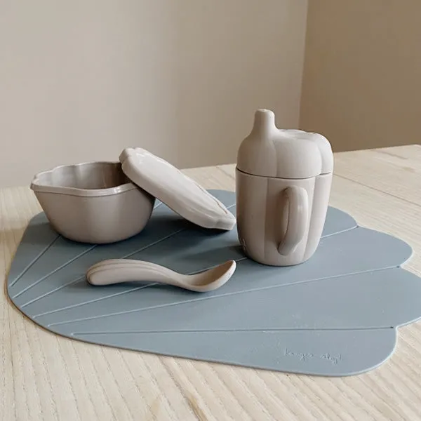 Konges Sløjd Silicone Dinner Set CLAM - Warm Grey