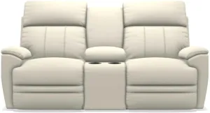 La-Z-Boy Talladega Ivory La-Z-Time Full Reclining Loveseat With Console