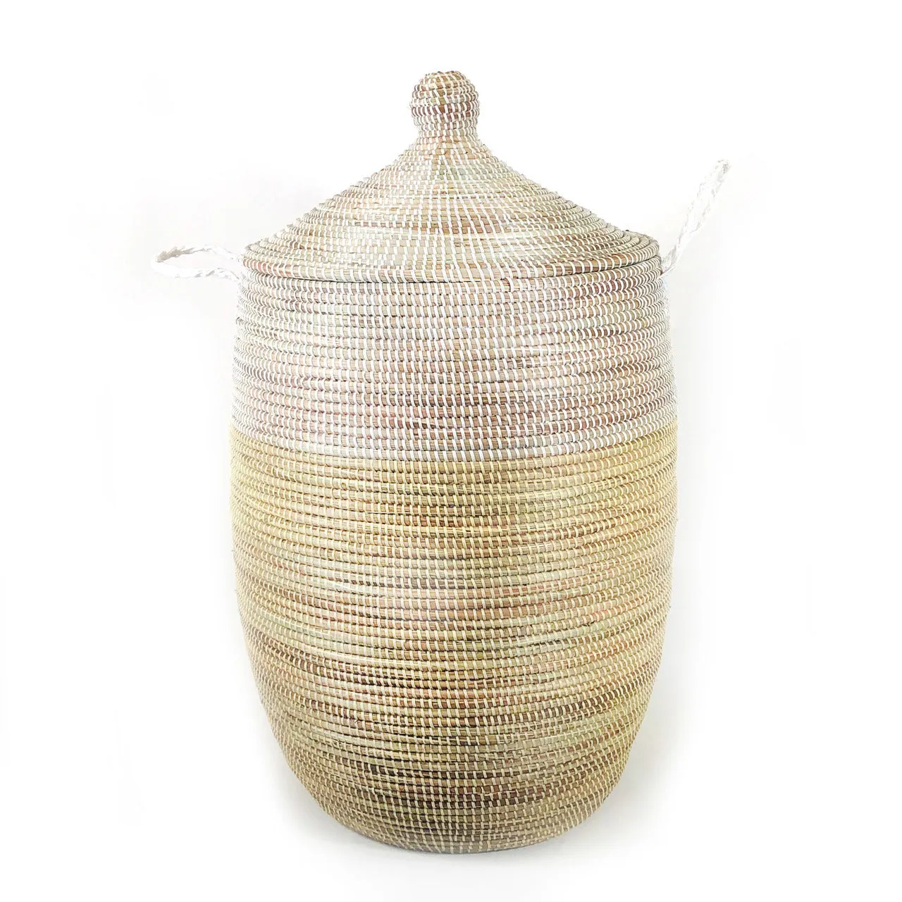 Large Two-Tone Basket - Natural   White