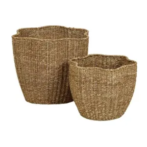 Lark Fluted Set Of 2 Baskets | Natural