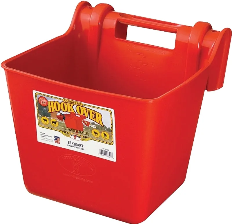 Little Giant HF15RED Hook Over Feeder, 15 qt Volume, Polyethylene, Red :EA: QUANTITY: 1