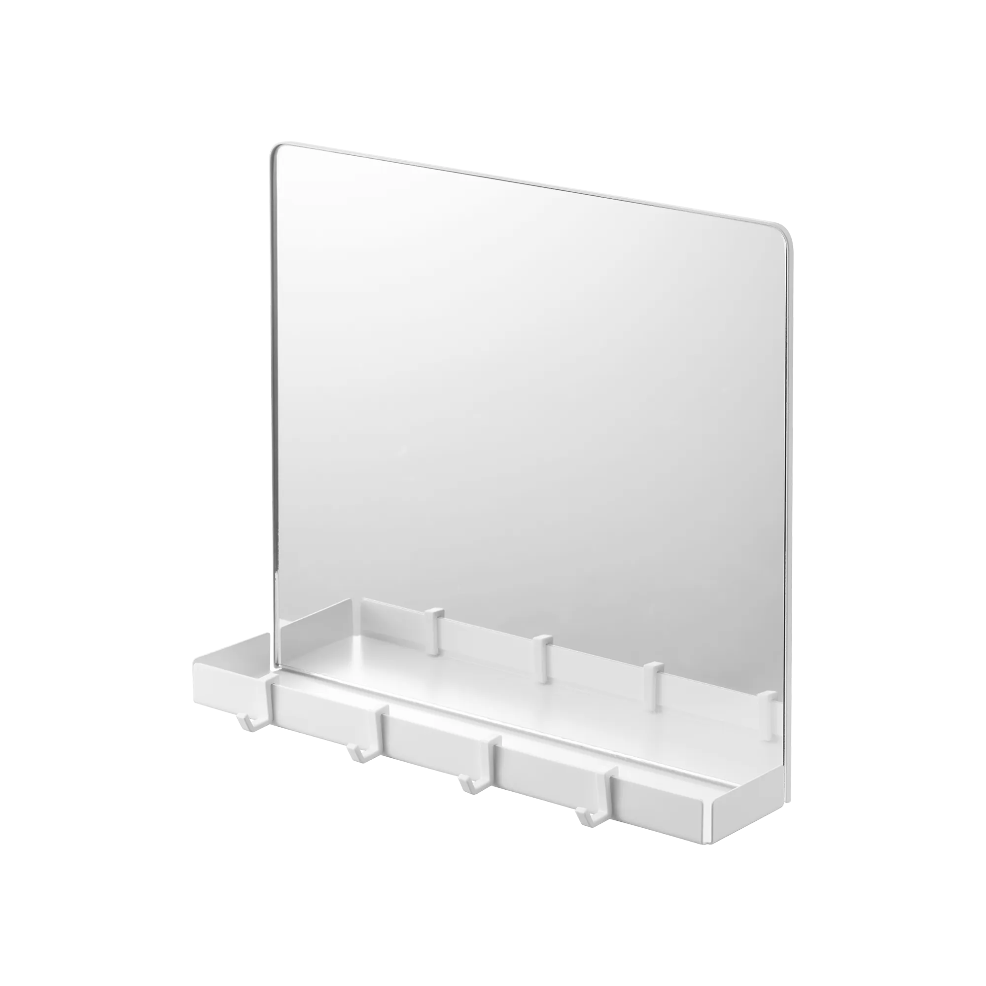 Magnetic Mirror with Storage Rack - Glass