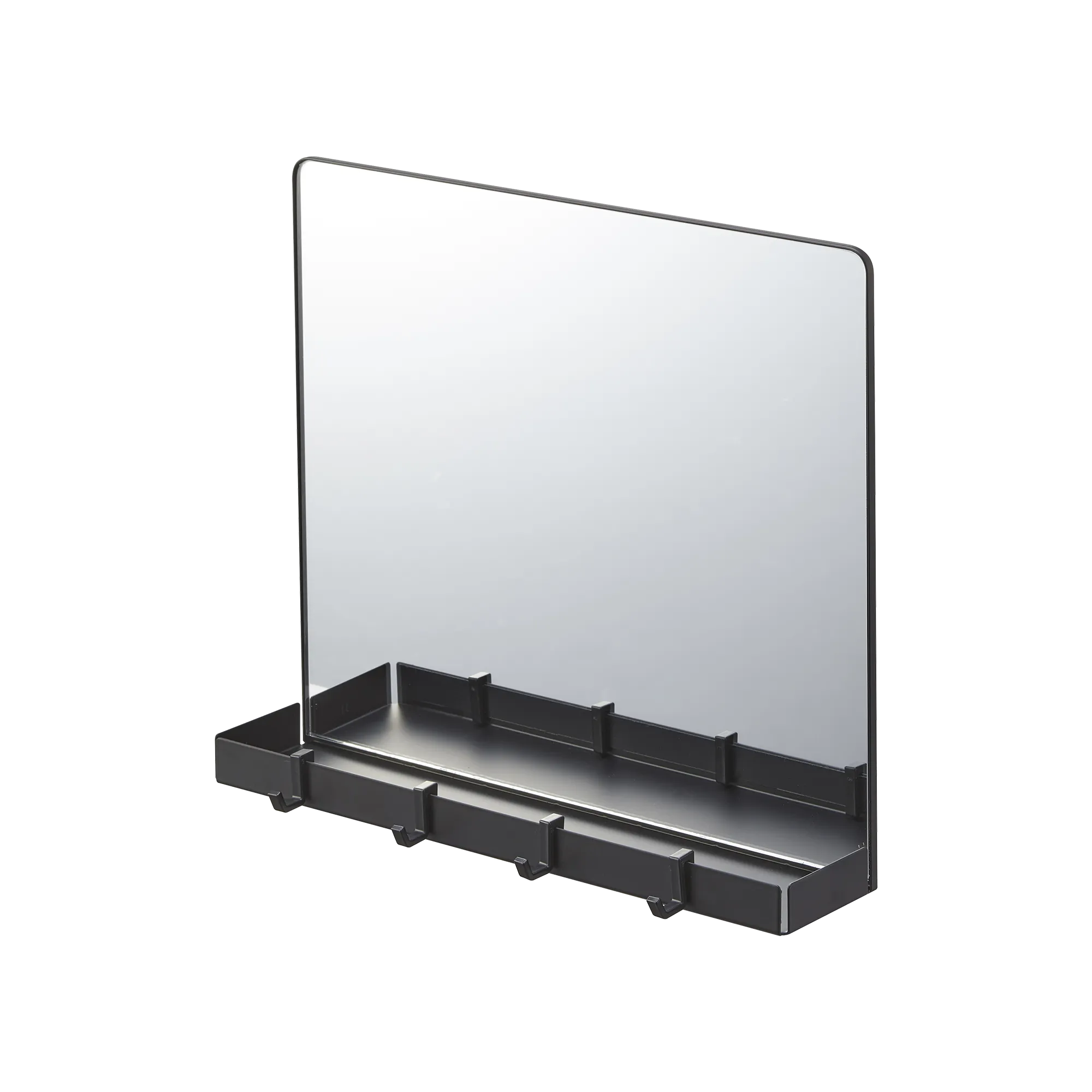 Magnetic Mirror with Storage Rack - Glass